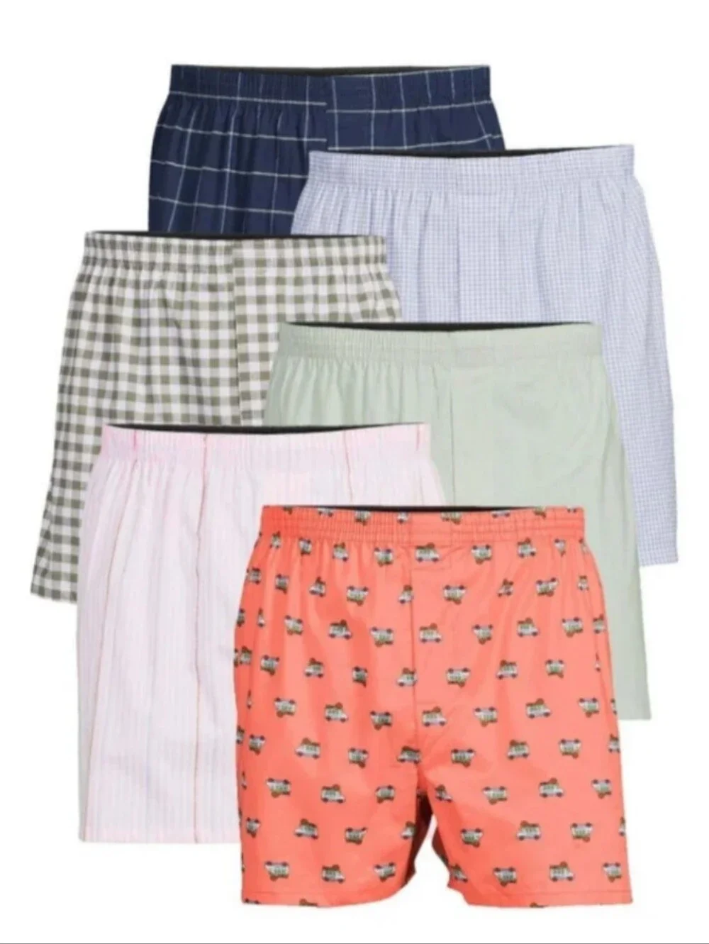 George Men's Size S (28-30) Woven Boxer 6 Pack